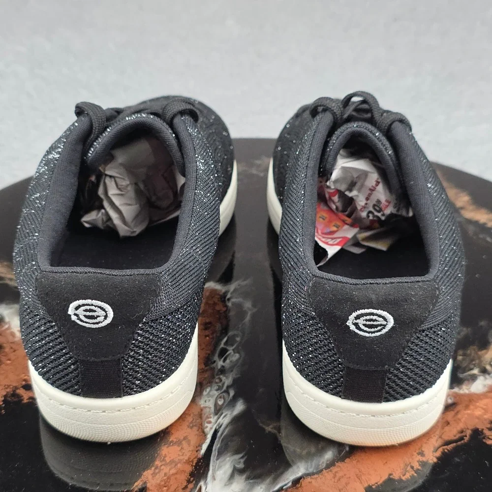 Easy Spirit Women's Semaitez Black Knit Sneakers Lace Up Casual Comfort Shoes‎
